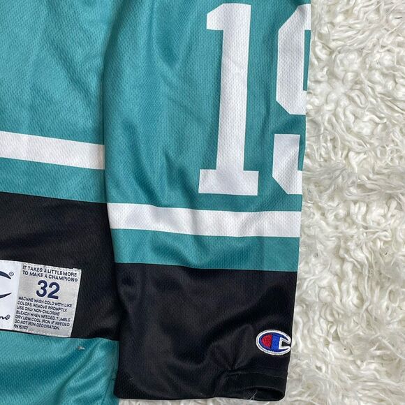 Champion Long Sleeve Hockey Jersey #19 Teal Men’s Sz  XS 32 - Picture 4 of 5